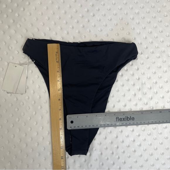 Good American Matte Bikini Bottom Good Waist Cheeky Swim Black - Picture 3 of 11